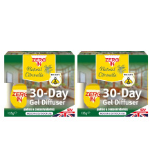 Zero In 30-Day Insect Repellent Gel Diffuser - 2 Pack - Natural Citronella Diffuser, Biting Insect & Mosquito Repellent, Bee Safe