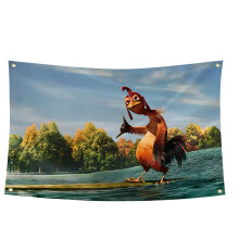 Chicken Flag 3x5 ft Funny Wall Flag for Man Cave, College Dorm Room Decor with 4 Brass Grommets