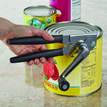 LUFMWCWD Crank Handle Commercial Can Opener - Heavy Duty Manual Can Opener - Ergonomic Cushioned Handle - Stainless Steel Blade -