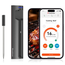 Meatmeet Pro WiFi & Bluetooth Wireless Meat Thermometer, Smart APP Monitoring with Timer and Alarm, Unlimited Range, IP67 Waterpro