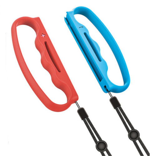 (Red blue) 1 Pair Mini Boxing Handle Grip Kit with Lanyard For Switch Joy-Con Controller