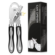 Diboniur Tin Opener Manual Can Opener Heavy Duty Stainless Steel, 3-in-1 Multifunctional Can Opener and Bottle Opener, Handheld Ca