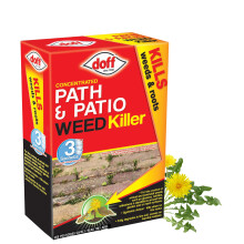 Doff Concentrated Path & Patio Weedkiller – 3 Sachets for Dilution in Water for Garden Protection – Kills Deep Rooted Weeds from P