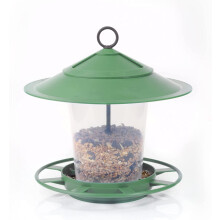 Hanging Lantern Bird Seed & Nut Feeder Green