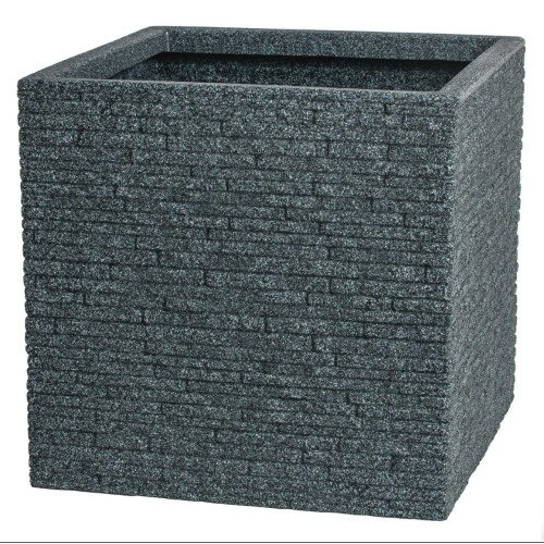 Strata Strata Large Square Slate Effect Planter 38cm in Ash