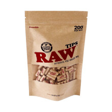 RAW Authentic Pre-Rolled Tips, 200 per Bag, 3 Bags (600 Total)