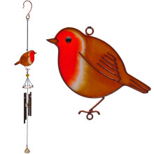 Multicolor Metal Robin Windchime - 51cm x 8cm (1 Pc.) - Eye-catching & Unique Dsign, Melodious Home Decor - Perfect Garden Additio