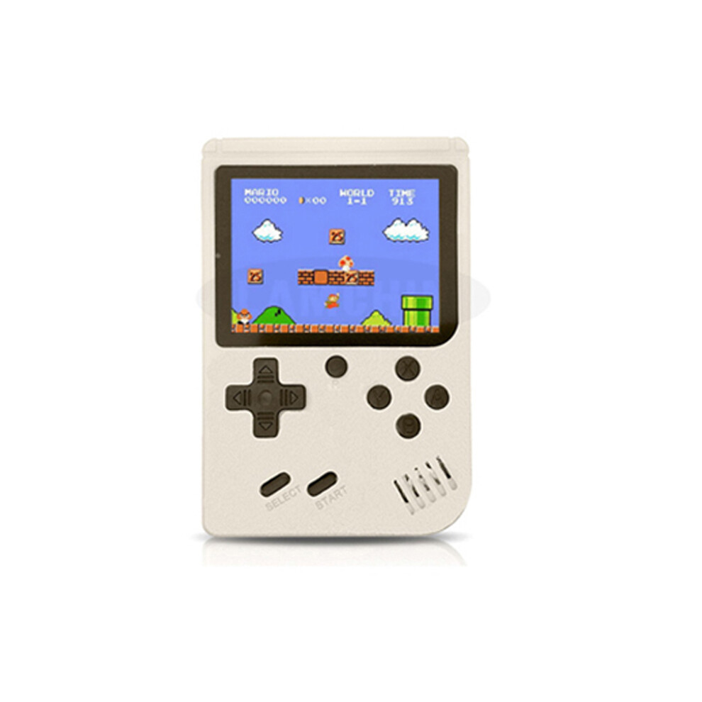 (, With Gamepad) Christmas Gift Portable Mini Retro Game Console Handheld Player 3.0 Inch Built-In 500 Games White 110691711106