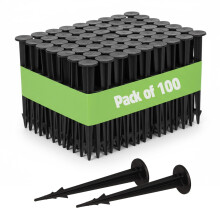 GARDENIX Pack of 100 TerraPEG Mini Securing Pegs Landscape Fabric Peg for Weed Fabric Ground Sheet Cover