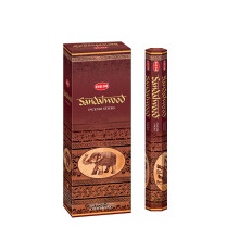 HEM Sandalwood Incense Sticks (120 Sticks, 6 Boxes Inside) | Aromatherapy Incense for Home, Induce Relaxing Sleep, Spiritual Stren