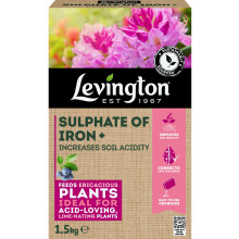 Levington Sulphate of Iron+ Plant Fertiliser/Soil Acidity Regulator Granules, 1.5KG Carton