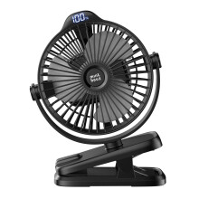 Minthouz Clip on Fan, 8000mAh USB C Rechargeable Small Desk Fan with Battery Level Indicator, 5 Speeds 360 Rotation Adjustable Lo