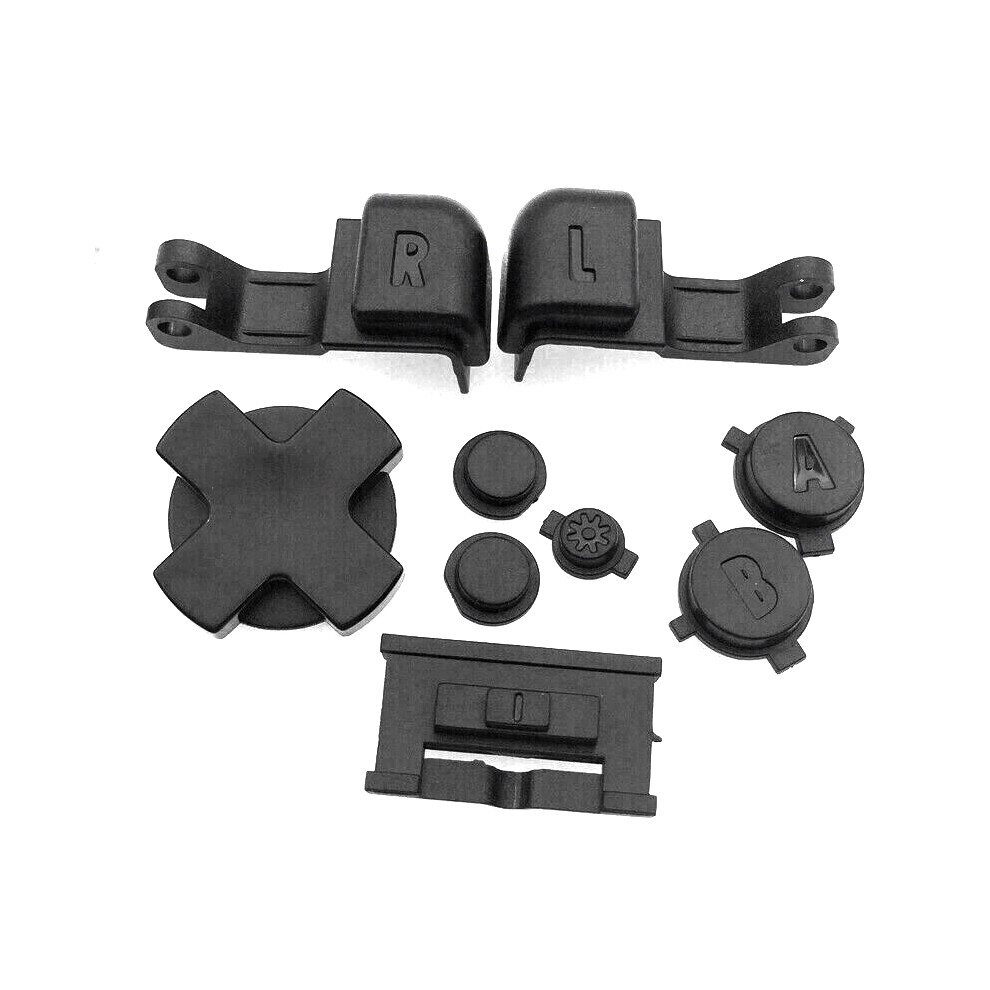 (Black) Replacement LR AB D PAD Button Key Parts for Nintendo Gameboy Advance GBA SP