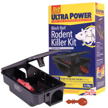 The Big Cheese Ultra Power Block Bait Rodent Killer Kit, Refillable Bait Station and 3x20g Brodifacoum Blocks, Rat and Mice Poison