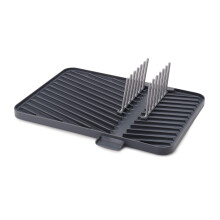 Joseph Joseph Flip-up Adjustable Draining Board, Dish rack drainer drying mat with drip tray, Grey, 4