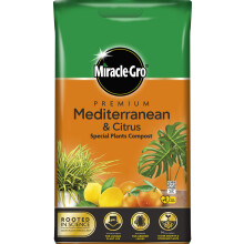 Miracle-Gro 119784 Premium Mediterranean & Citrus Compost - 6 Litre Bag, (New 2020 Range), Orange