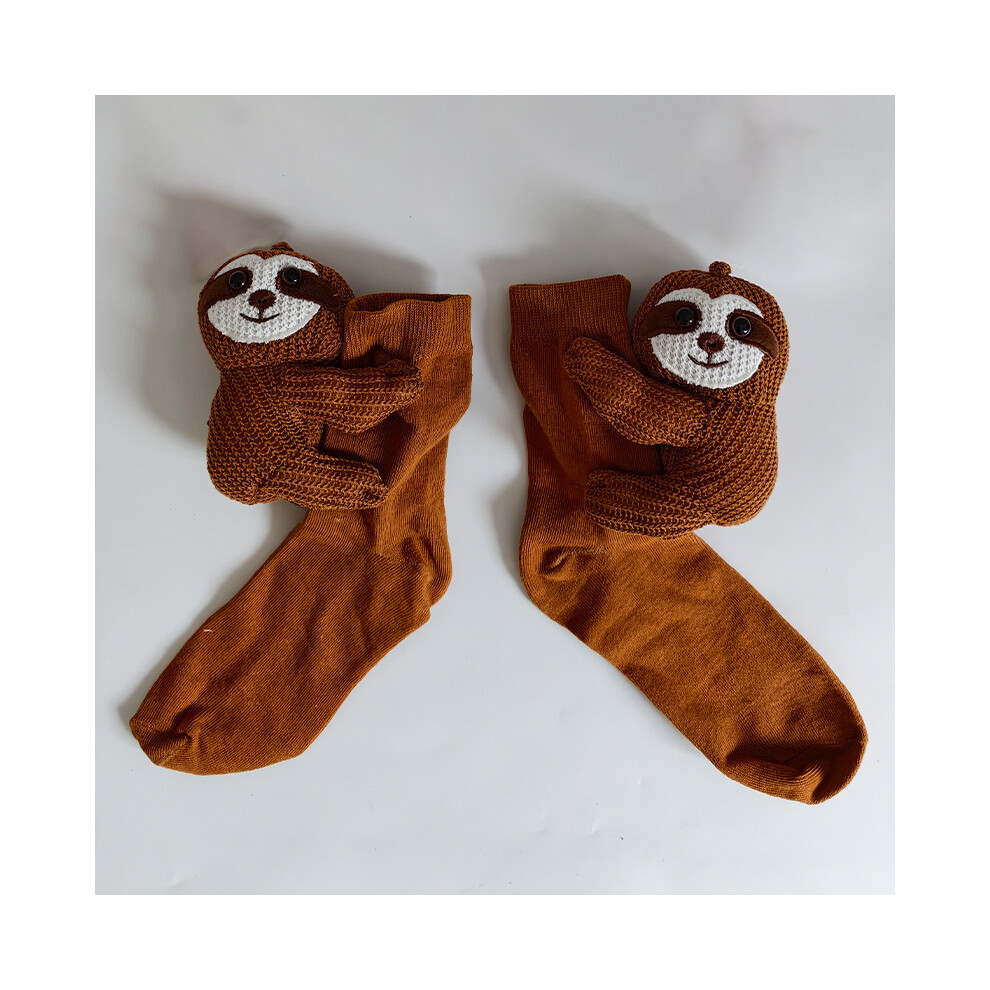 (A) 3D Floor Socks Sloth Panda Funny Socks Knit Novelty Animal Socks Christmas Gifts