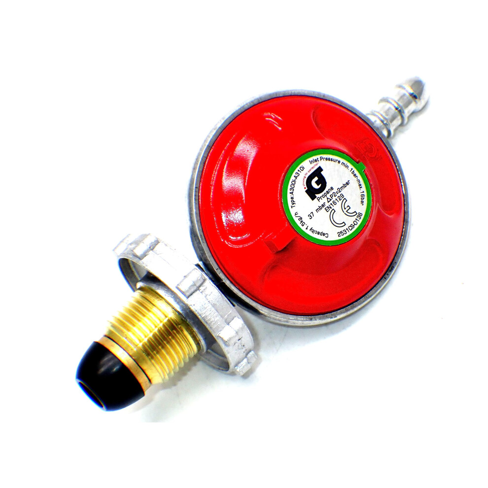 Hand Wheel 37Mbar Propane Gas Regulator With 5 Year Warranty No Spanner Red Igt