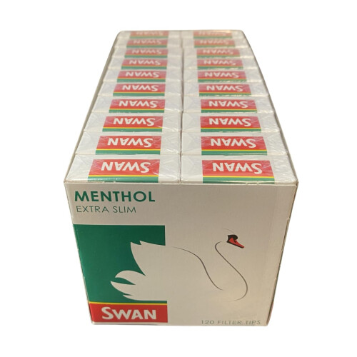 Swan Swan Menthol Extra Slim Filter Tips 120s x 20 Packs = 2400 Filter Tips (Full Box)