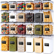 Mavivegue 24 Pack Food Storage Containers with Lids – BPA-Free, 33.6L Airtight Kitchen Food Containers for Cereal, Flour, Pasta, S