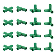 Bykswil 16PCS Fitting 16MM 4 Types Stable Support Heavy Duty Greenhouse Frame Building Connector Suitable for Grape Trellis Sunscr