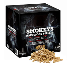 TOPLINE Big K Smokey's Premium Hardwood Pellets - 9 kg Box of 100% Natural Classic Blend Cherry, Maple & Hickory BBQ Wood Smoking