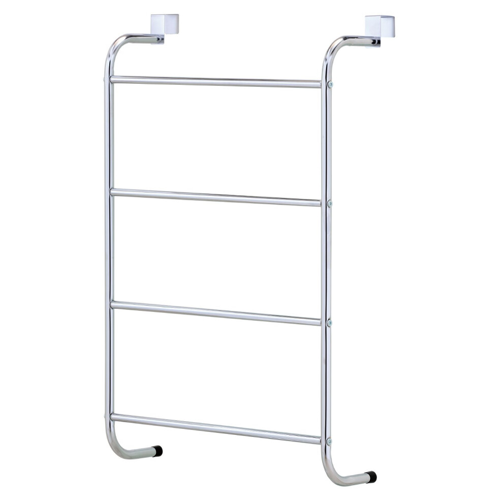 Taylor & Brown 4 Tier Chrome Over Door Clothes Airer Towel Rail Rack Hanger Bar Holder Bathroom Bath Towels Storage Organiser - W4 92845855