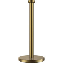 Kitchen Roll Holder Pole | Heavy Duty Kitchen Towel Stand, Worktop Paper Holder Brass Finish Gold Colour Steel | Free Standing Sti