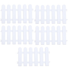 Angoily 5 Pcs White Plastic Fence for Christmas Tree Garden Decoration Fence Panels for Xmas Wedding Party and Lawn Edging, 50 X 3