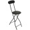 SuperGift.com Black Round Compact Padded Folding High Back Stool Chair Back Rest For Breakfast, Office Stool, Folding Kitchen Stoo 1
