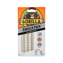 Gorilla Mounting Tack 84 Pre-Cut Squares (56g) - 3 Pack - Reusable Adhesive for Indoor & Outdoor Use