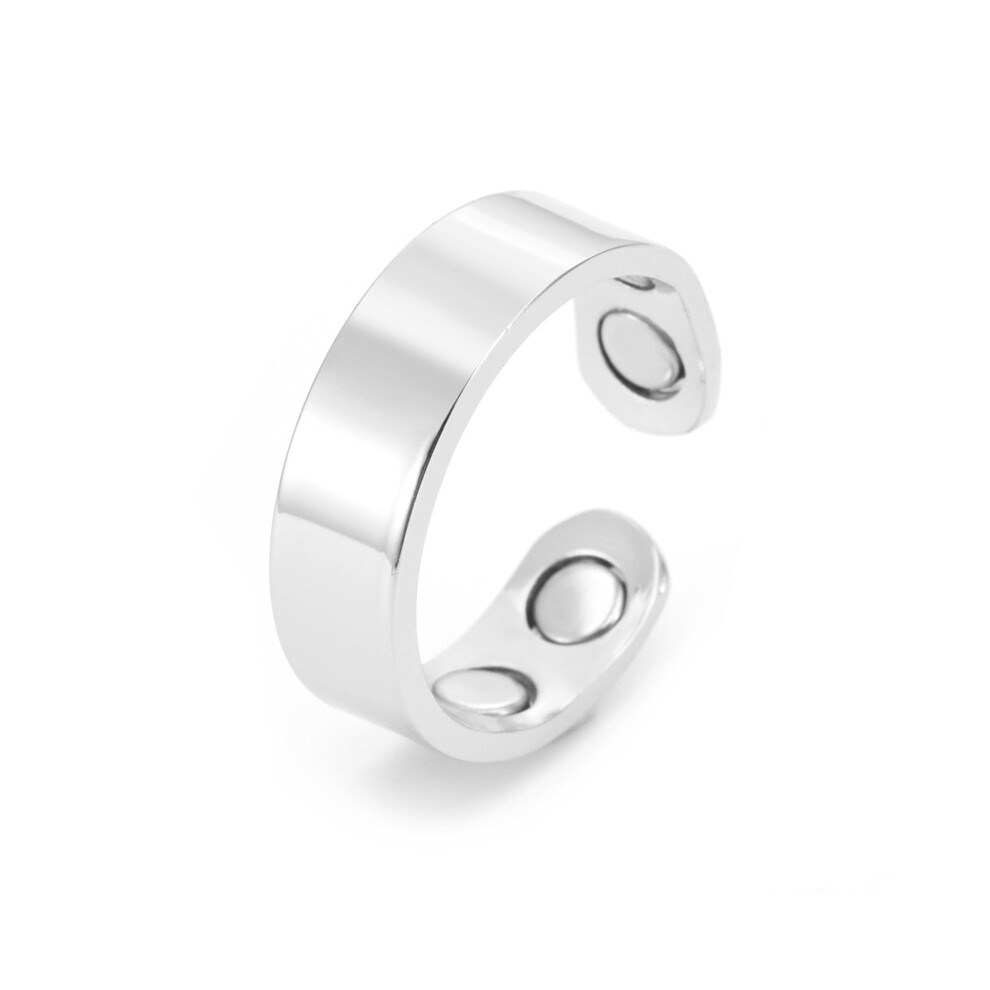 Silver/Red () Copper Magnetic Open Ring For Healing Therapy Arthritis Pain Relief