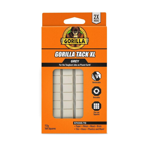 Gorilla Gorilla Mounting Putty XL - 168 Pre-Cut Squares (112g)
