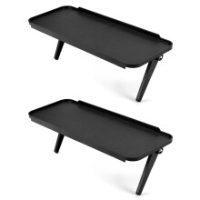 QWORK 2 Pcs Tv Top Shelf, Screen Top Shelf, Plastic 120 X 310 MM, To Hold Cable Boxes, Media Boxes, Game Consoles Black