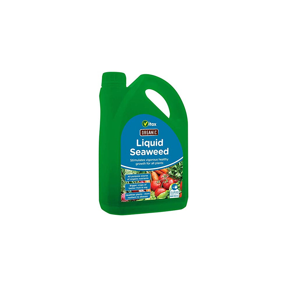 Vitax Organic Liquid Seaweed - Concentrated 2 Litres - Makes 800 Litres. For Healthy Growth In Plants