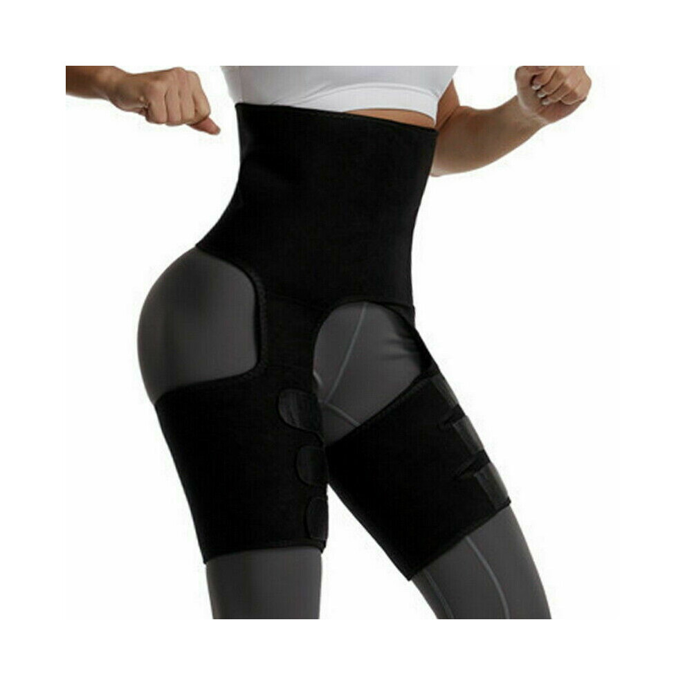 (S/M) High Waist Thigh Body Shaper Trimmers Trainer Butt Lifter Slimming Belt Weight Loss