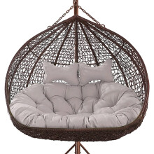 Double Hanging Basket Swing Egg Chair Cushion,2 Seater Waterproof Removable Thicken Hammock Cushion Replacement With Pillow,Cradle