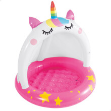 Intex 58438 Unicornium Inflatable Pool with Inflatable Ceiling and Floor, Baby Pool, Measures 40" in Diameter and 40" high, Includ