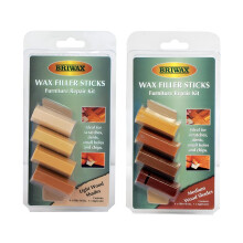 Briwax Wax Filler Sticks - Light Brown & Medium Brown Shades (2 Pack) for Wood Repair & Polishing