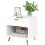 Elegant Bedside Table, with Drawer and Shelf - White/Gold Tone 1