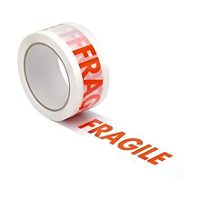 Fragile Packing Tape (2 Roll) - 48mm x 66M Strong Box Sealing All Purpose Parcel Selotape