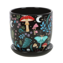 Something Different Wholesale Stunning Dark Forest Print Plant Pot: Flora and Fauna Inspired Design - Showcase Your Plants in Styl