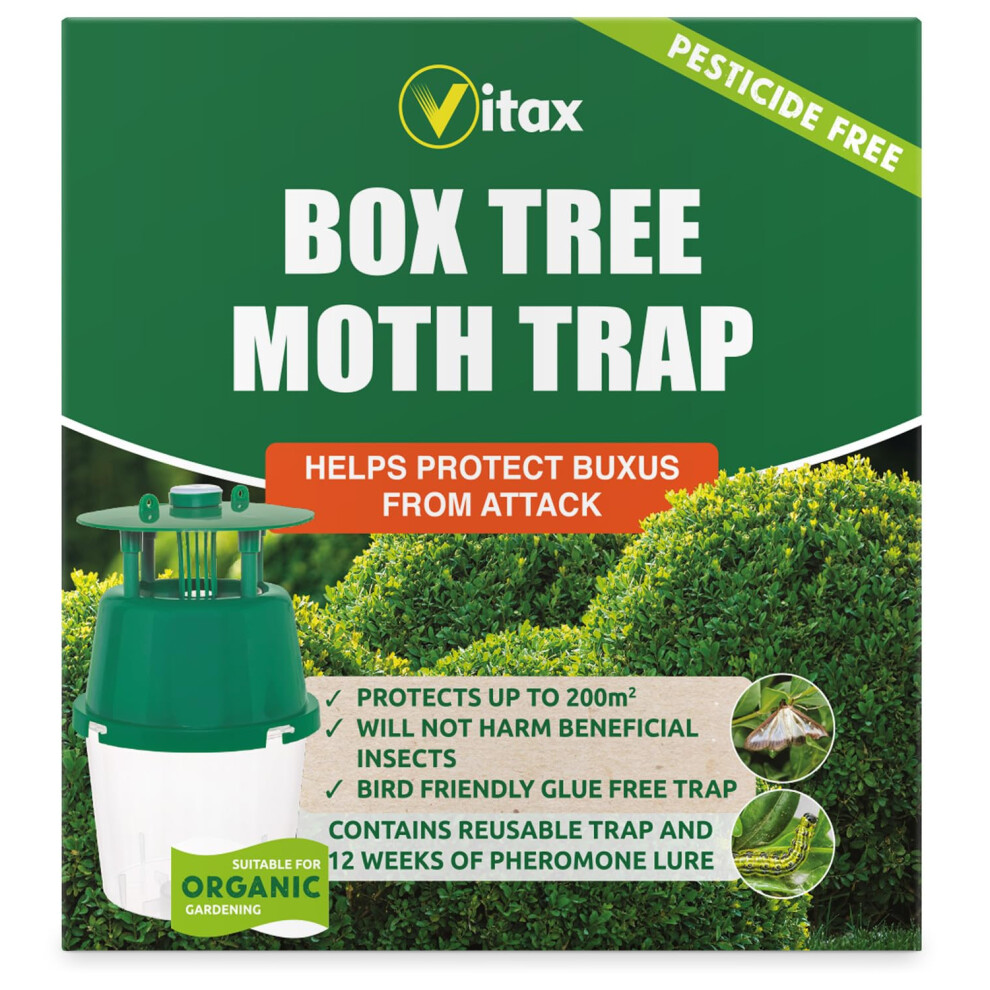 Vitax Box Tree Moth Trap, Protects Buxus, Box Hedge, 200 Square Metres Of Coverage, Bird And Pollinator Friendly