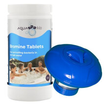 AQUASPARKLE Hot Tub Spa Bromine Tablets with Spa Floating Dispenser pack