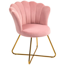 Velvet-Feel Lotus Petal Accent Chair - Pink