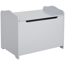 Wooden Kids Toy Box Children Storage Organizer Chest Safety Hinge Playroom Furniture Grey