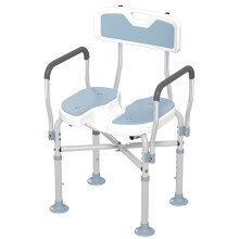 Aluminium Shower Chair, with Padded Seat - Light Blue