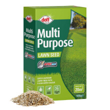 Doff Multipurpose Lawn Seed Plus Procoat - 500g Lawn Feed Treatment for Gardens – 100% Coated Seed for Bird-Resistant, Hard-Wearin
