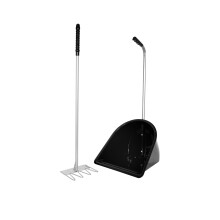 Red Gorilla Traditional Tidee and Long Rake 80cm in Black Horse Manure Shovel Scoop Multi Purpose Large Lightweight Dustpan for Pa
