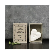 East Of India MINI Matchbox Paw Print Heart Porcelain Gift Best Friends leave paw prints on our hearts | Animal Lovers Gift | Pet